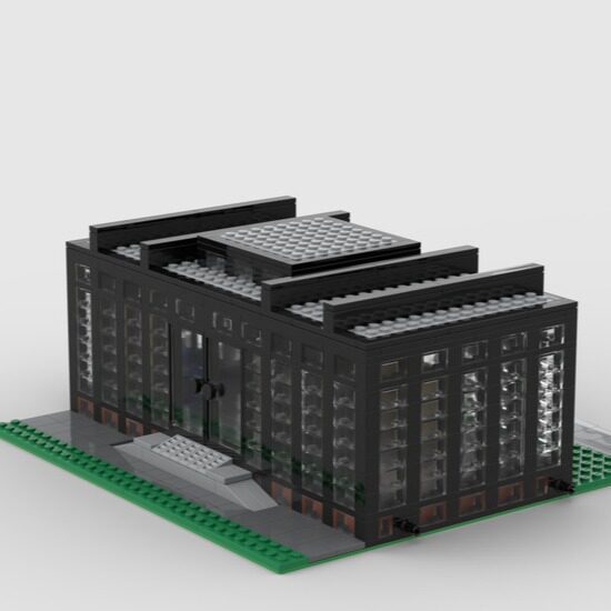 MOC-XM022 模块化 SR 皇冠大厅 906片 浅灰底座 电子图纸 拼插积
