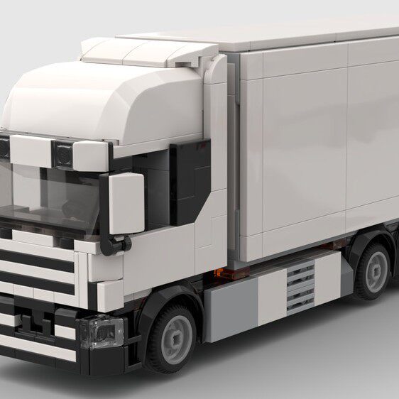 MOC-192928 刚性底盘冷藏车和拖车 603片 电子图纸 拼插积木