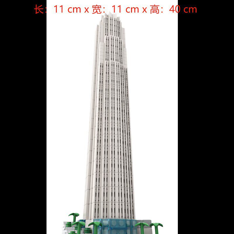 MOC-190102 美国银行大厦1:800比例 915片 电子图纸 拼插积木