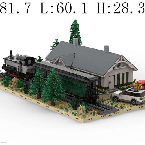 MOC-93643 林中小屋颗粒建筑 电子图纸 拼插积木 4885片