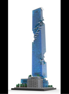 MOC-XM354 1:800比例曼谷 电子图纸 拼插积木  41CM高 1865片