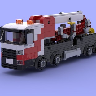 MOC-53605 混凝土泵车 341片 电子图纸 拼插积木