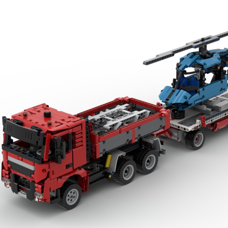 MOC-39005 曼恩直升机运输车 电子图纸 拼插积木 1777片 带飞机