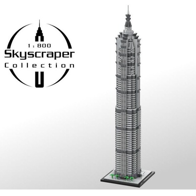 MOC-148580 金茂大厦1:800 电子图纸 拼插积木 1611PCS