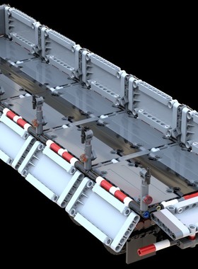 MOC-75612 适配37849 42078 侧开门平板挂车 拼插积木 638片