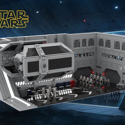 MOC-169803 西南帝国机库（盗贼一号/死星）带飞船 9738片 电子图