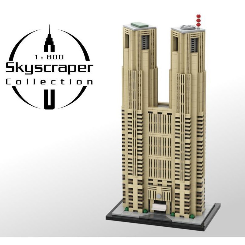 MOC-XM045 东京都政府大楼（东町） 1:800 比例 电子图纸 拼插积