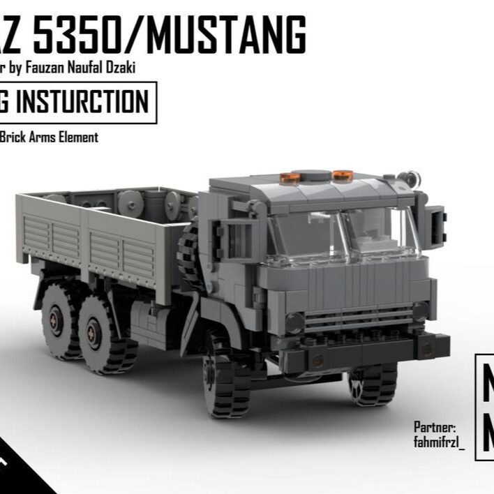 MOC-XM273 卡马兹5350野马 越野车 电子图纸 拼插积木 705片