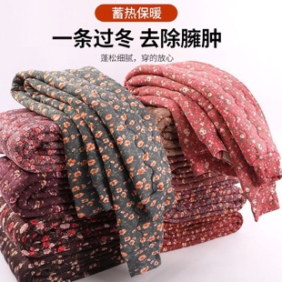 女款秋冬季棉裤中老年奶奶妈妈花棉裤保暖裤大码宽松高腰加绒加厚