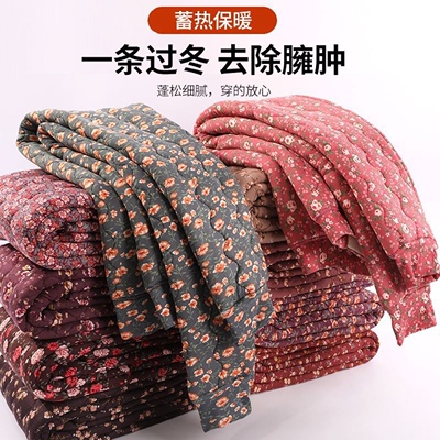 女款秋冬棉裤大码宽松高腰加绒厚