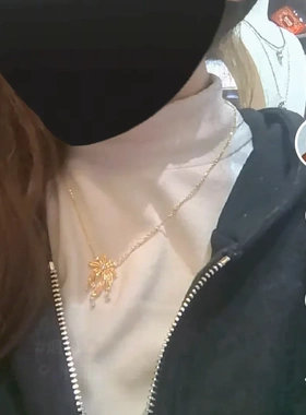 流苏锆石烟花项链小众轻奢高级感锁骨链超仙网红爆款颈链足银套链