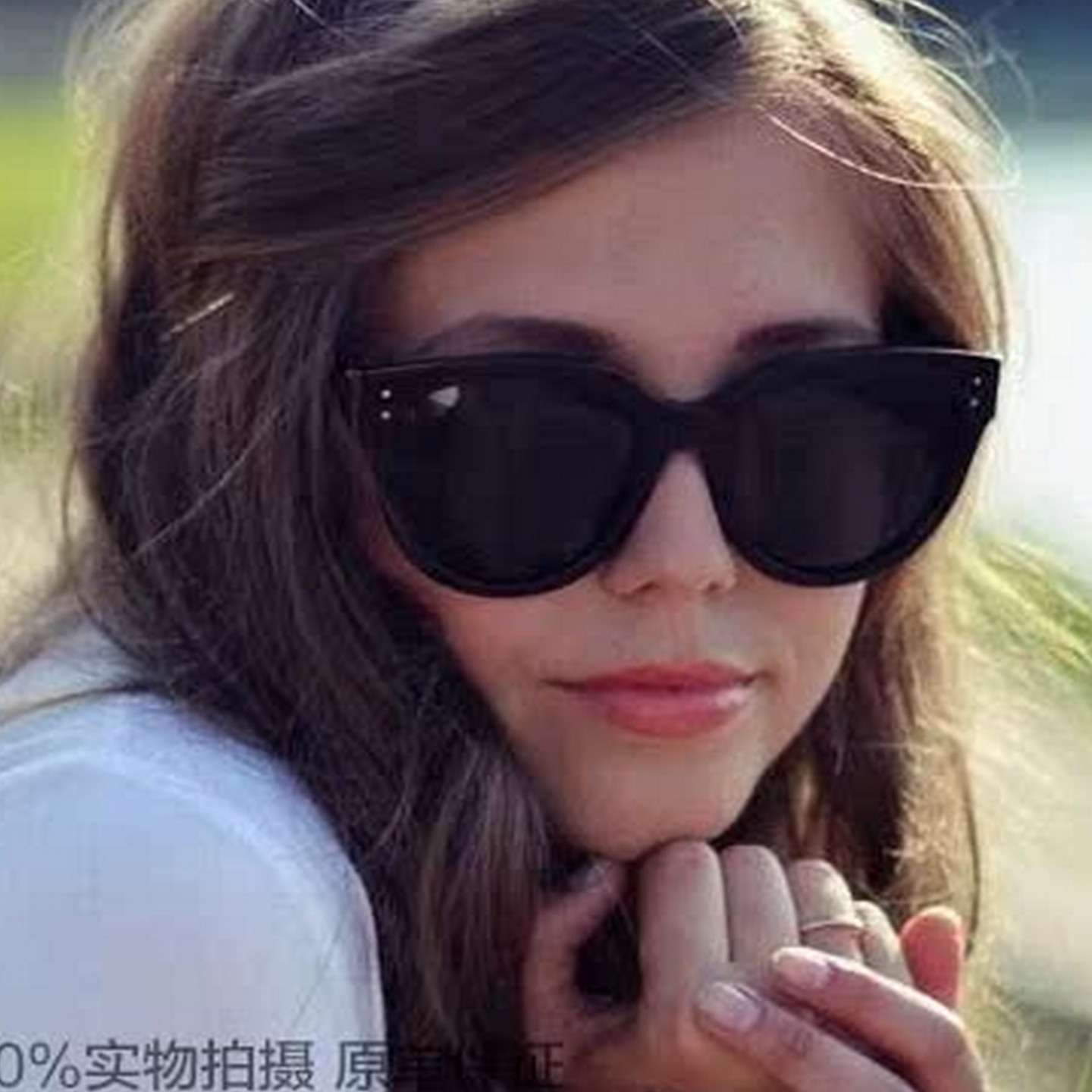 复古方框墨镜女黑色太阳镜