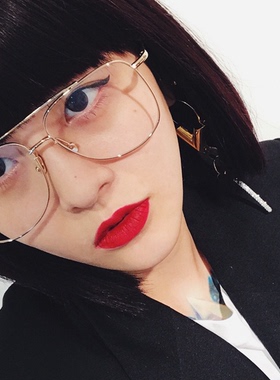 DAY BERTH金色椭圆形飞行员太阳镜男女通用复古时尚墨镜大脸151宽