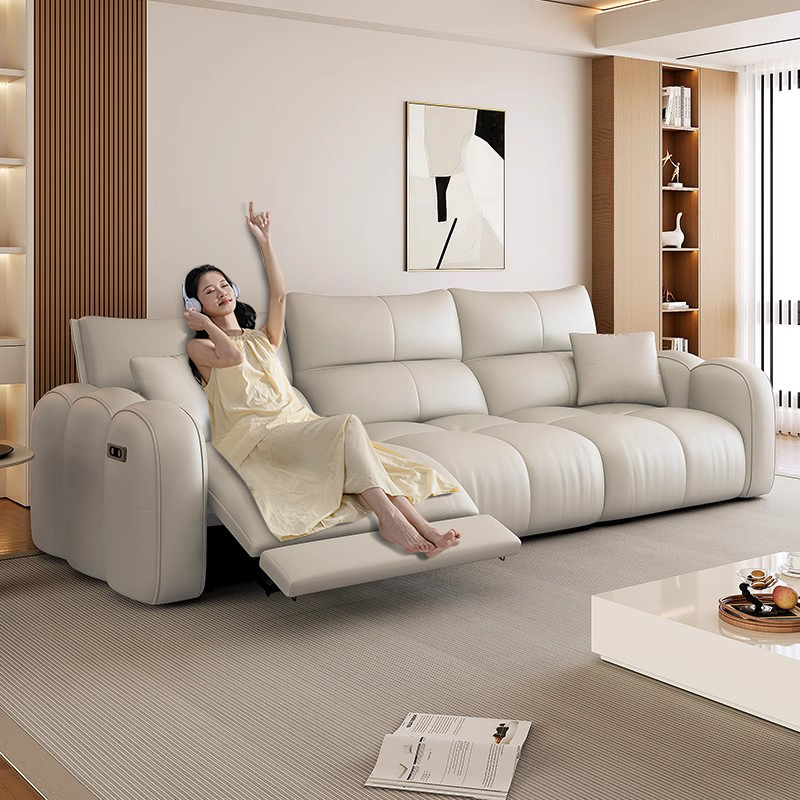 零重力靠墙电动多功能沙发可躺可睡伸缩助起客厅观影直排真皮沙发