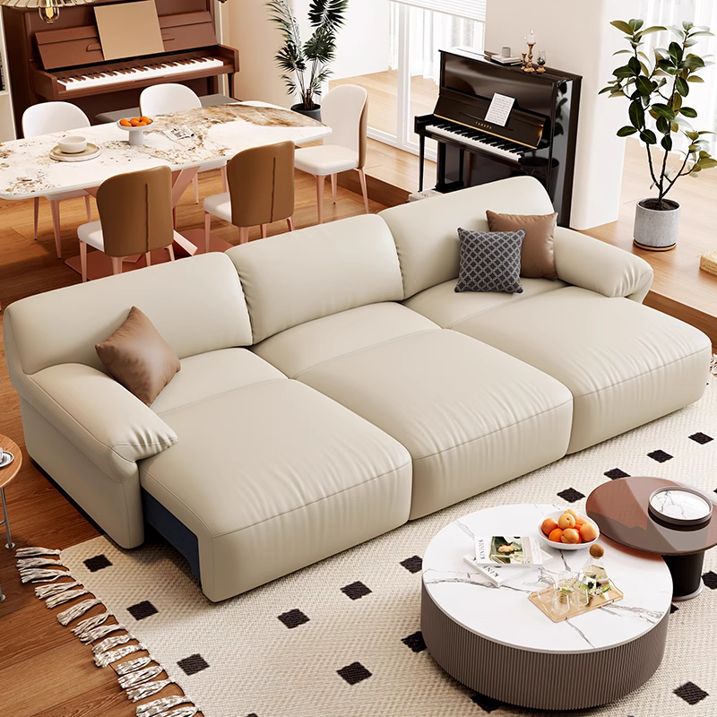 零靠墙电动沙发头等太空舱可躺可睡客厅2025新款三人位真皮直排