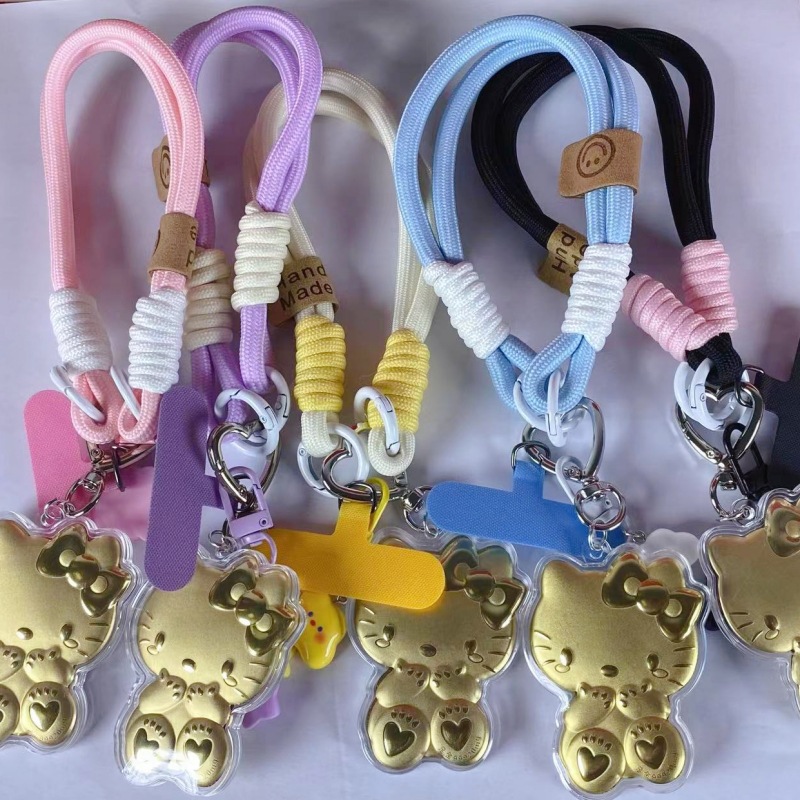 水贝KT猫钥匙扣20mg足金99凯蒂猫可爱卡通手机链包包挂件爆款批发