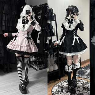 三子 withpuji原创设计甜酷少女荷叶边丝绒连衣裙冬款 氧离子