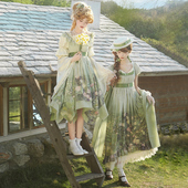 jsk上衣双子lolita withpuji原创设计油画柄雪纺op 盛开 蔷薇