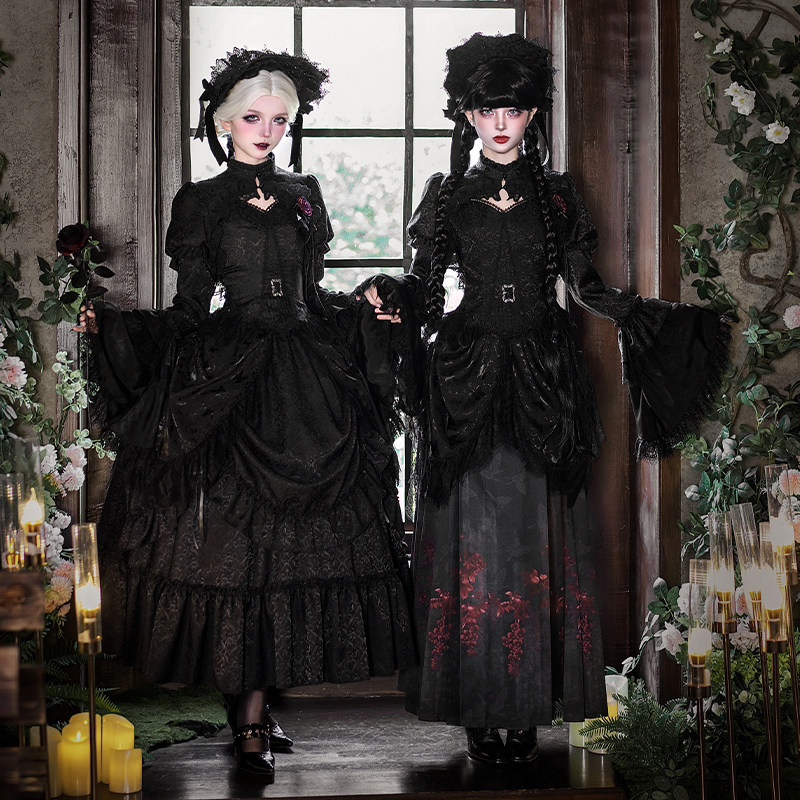 来信与诗·悬月之下 ｜WP原创副牌哥特胸衣马面长sk套装多穿lo春