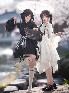 【竹隐花眠 jsk】withpuji原创设计 新中式刺绣印花lo裙双子秋