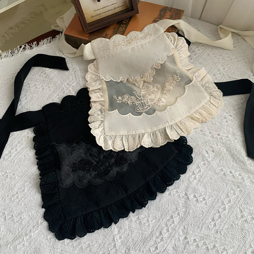 【蔷薇花庭】withpuji原创设计 双色绣花百搭特殊工艺重工围裙