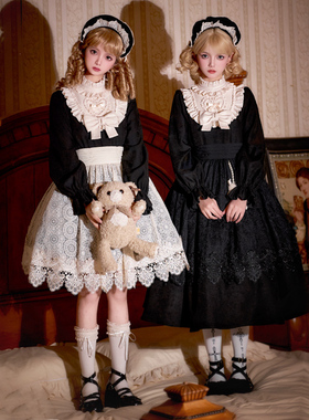 【暮色唱诗班】withpuji原创设计doll宽松长短款op围裙双子lolita