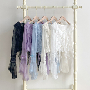 来信与诗·晴风｜WP原创副牌5色点纱开衫 蕾丝定染防晒外搭lolita