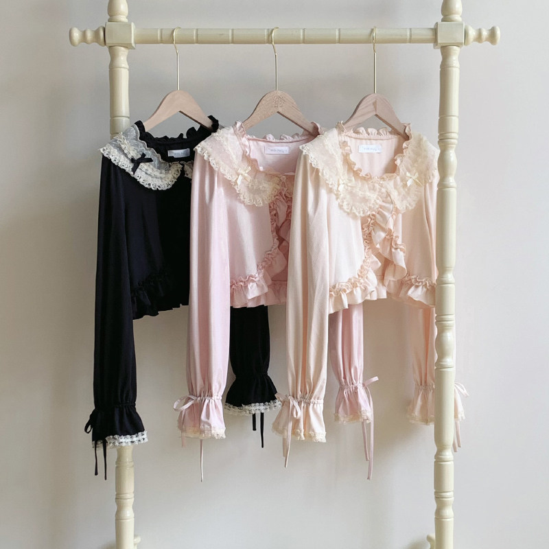 【半夏】withpuji原创设计 蕾丝荷叶边三色防晒开衫清凉透气夏季