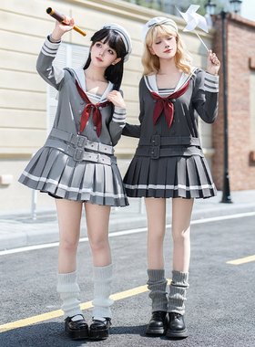 来信与诗·小薰｜WP原创副牌宽松海军领op工字褶裙双子春款lolita