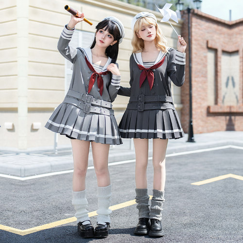 来信与诗·小薰｜WP原创副牌宽松海军领op工字褶裙双子春款lolita