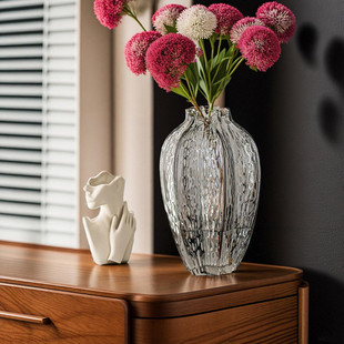 欧式田园创意杨桃透明玻璃花瓶插花干燥花鲜花客厅餐桌轻奢装饰摆