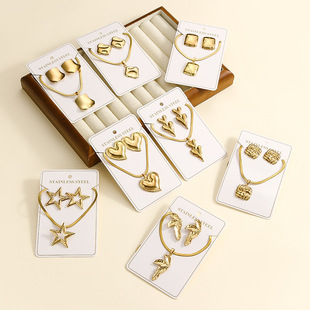 Gold Plated Necklace Earring Jewelry Women Gift 项链耳环套装