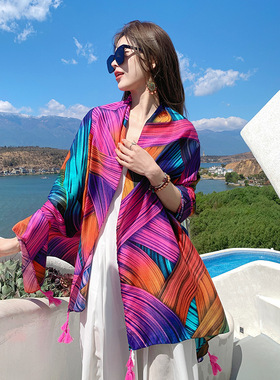 New Scarves Beach Shawls women 180*90cm Scarf 旅游丝巾披风女
