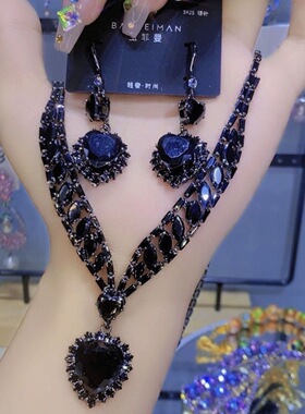 Luxury Zircon Necklace Earrings Set for Women Wedding Gift