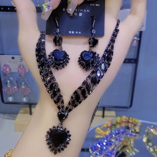 Luxury Zircon Necklace Earrings Set for Women Wedding Gift