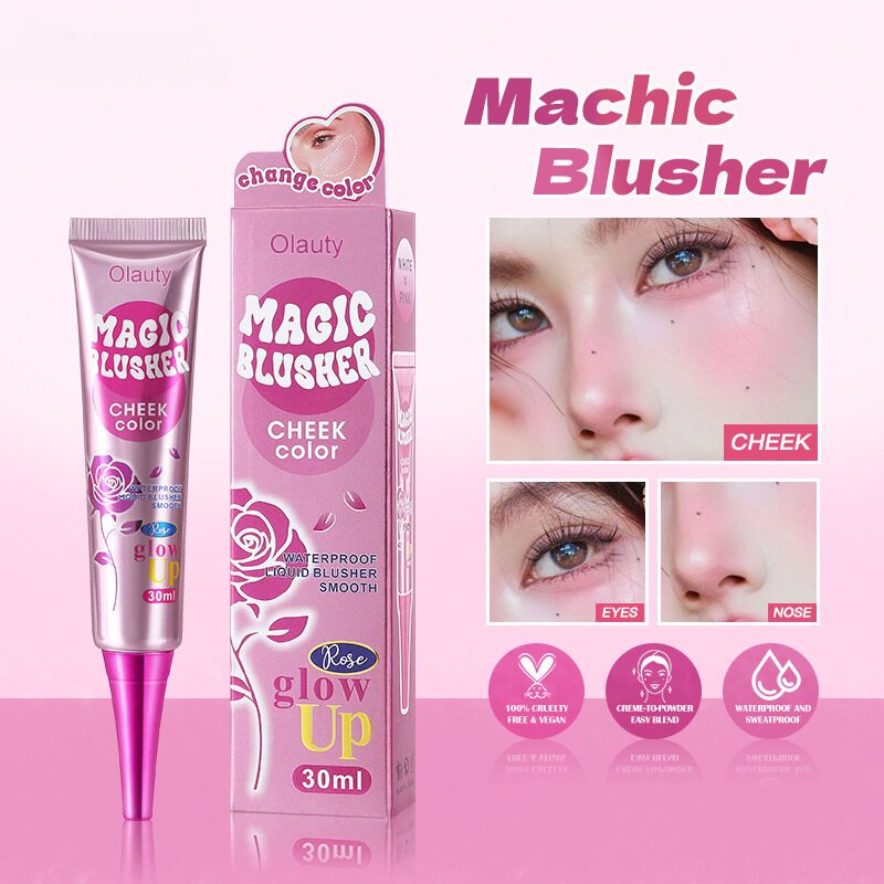 Magic Warm Color Changing Liquid Blusher Cream for Face 腮红