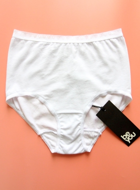 微瑕疵外贸女士内裤棉三角裤女生胖MM高腰白色舒适透气妈妈短裤头