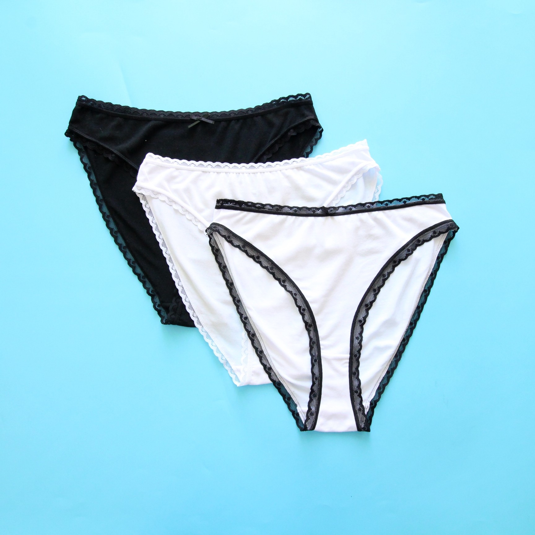 外贸女士内裤莫代尔高腰高开叉性感蕾丝边三角裤女生黑白简约短裤,女士内衣/男士内衣/家居服,女三角裤,淘宝优惠券,粉丝福利购,淘宝优惠卷