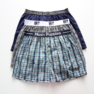 花色短裤 清仓外贸男士 男生中腰格子时尚 纯棉宽松透气阿罗裤 衩 内裤