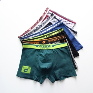 棉内裤 短裤 舒适透气四角裤 平角裤 男生青少年运动撞色时尚 外贸男士