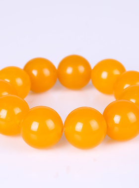 青峰玉业玉器2018款新疆和田玉手链 金丝玉戈壁玉 黄玉圆珠手链