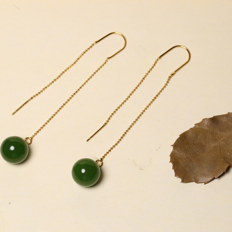 青峰玉业925银镶嵌新疆和田菠菜绿碧玉耳坠耳线个性耳饰简约款绿,珠宝/钻石/翡翠,其他,淘宝优惠券,粉丝福利购,淘宝优惠卷