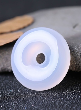 白玉髓圆形平安扣吊坠粉玉髓