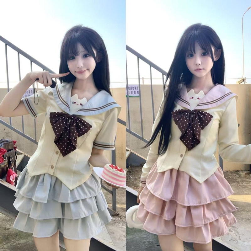 樱兰私立【恋爱信封】原创JK日系正版校供百褶裙收腰套装水手服