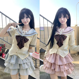 樱兰私立【恋爱信封】原创JK日系正版校供百褶裙收腰套装水手服