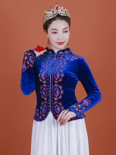 Синьцзян танцевальные исполнения костюмы для женских танцевальных костюмов для взрослых танцевальных пальто Uyghur для танцевальных топов Синьцзян.