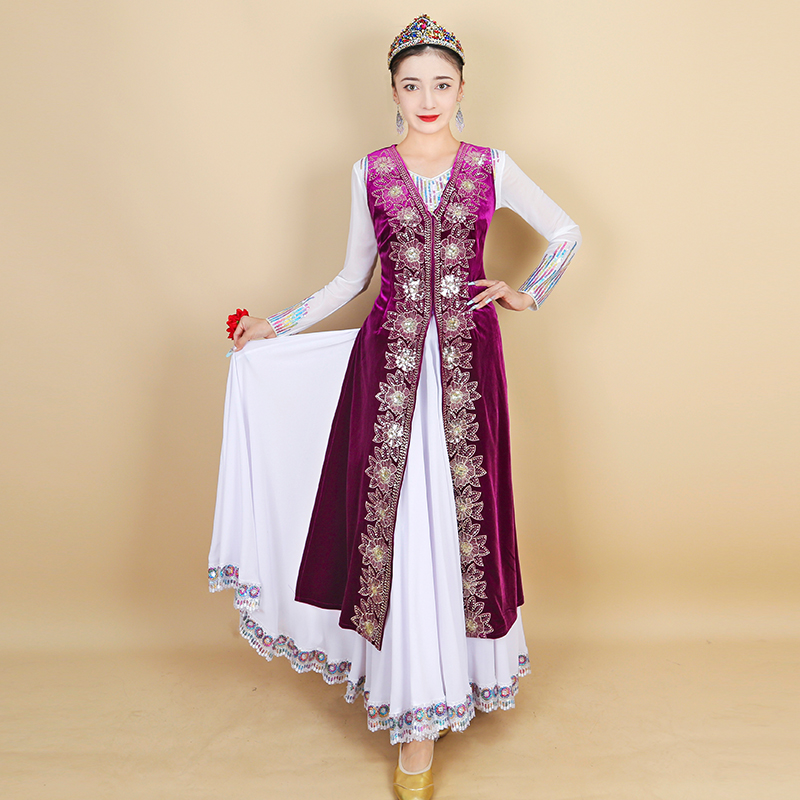 2025新疆舞蹈演出服长款马甲