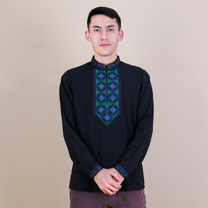 新疆民族风男士衬衫四季款绣花宽松服装维族舞蹈服新疆餐厅工作服