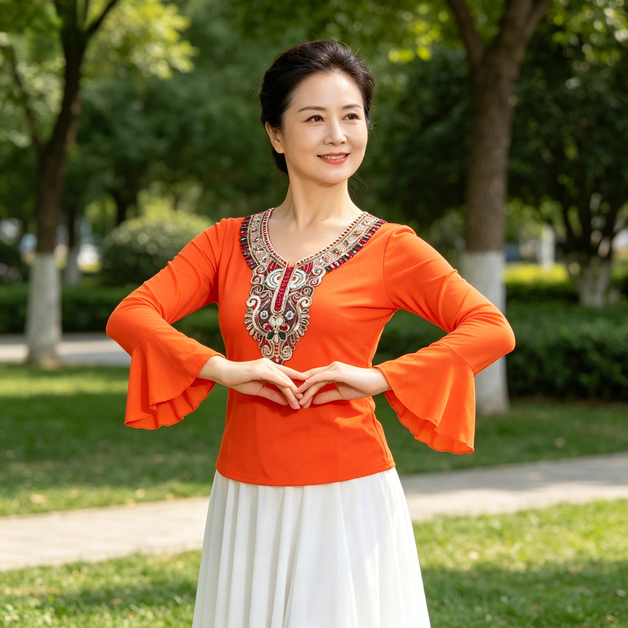 2026新款新疆舞蹈上衣女夏季网纱修身打底衫民族舞古典舞维族舞服