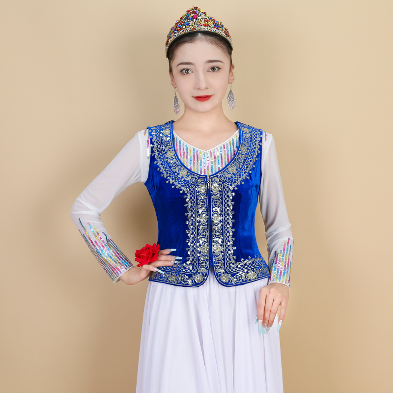 新疆舞蹈演出服装女短款坎肩马甲